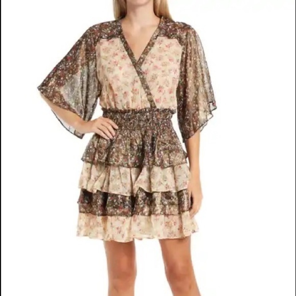 Current Air Floral Ruffle Mini Dress